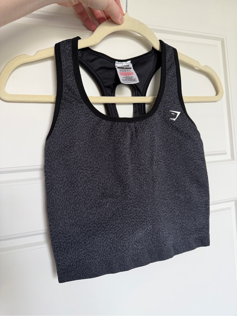 Gymshark Black Patterned Seamless Crop Sports Bra